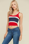 Blusa de Tirantes Casual Rojo con Azul