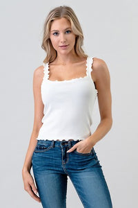 Thumbnail for Blusa Blanca de Tirantes Ribbed