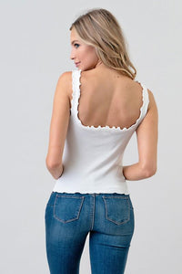 Thumbnail for Blusa Blanca de Tirantes Ribbed