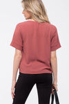 Blusa Terracota con Cierre de Botones