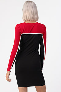 Thumbnail for Vestido Figure Negro con Rojo