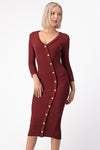 Vestido Largo Curves Merlot
