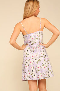 Thumbnail for Vestido Slip Dress Lila con Flores