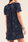 Vestido Azul de Estrellas Cuello V