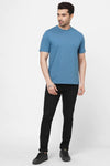 Playera Casual Celeste Manga Corta Tinted