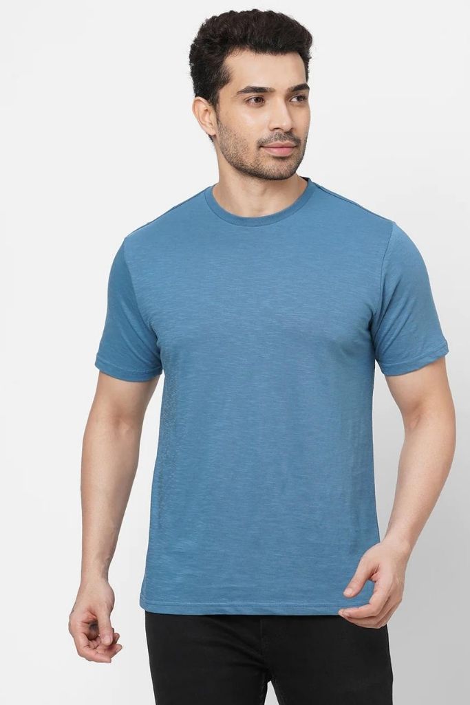 Playera Casual Celeste Manga Corta Tinted
