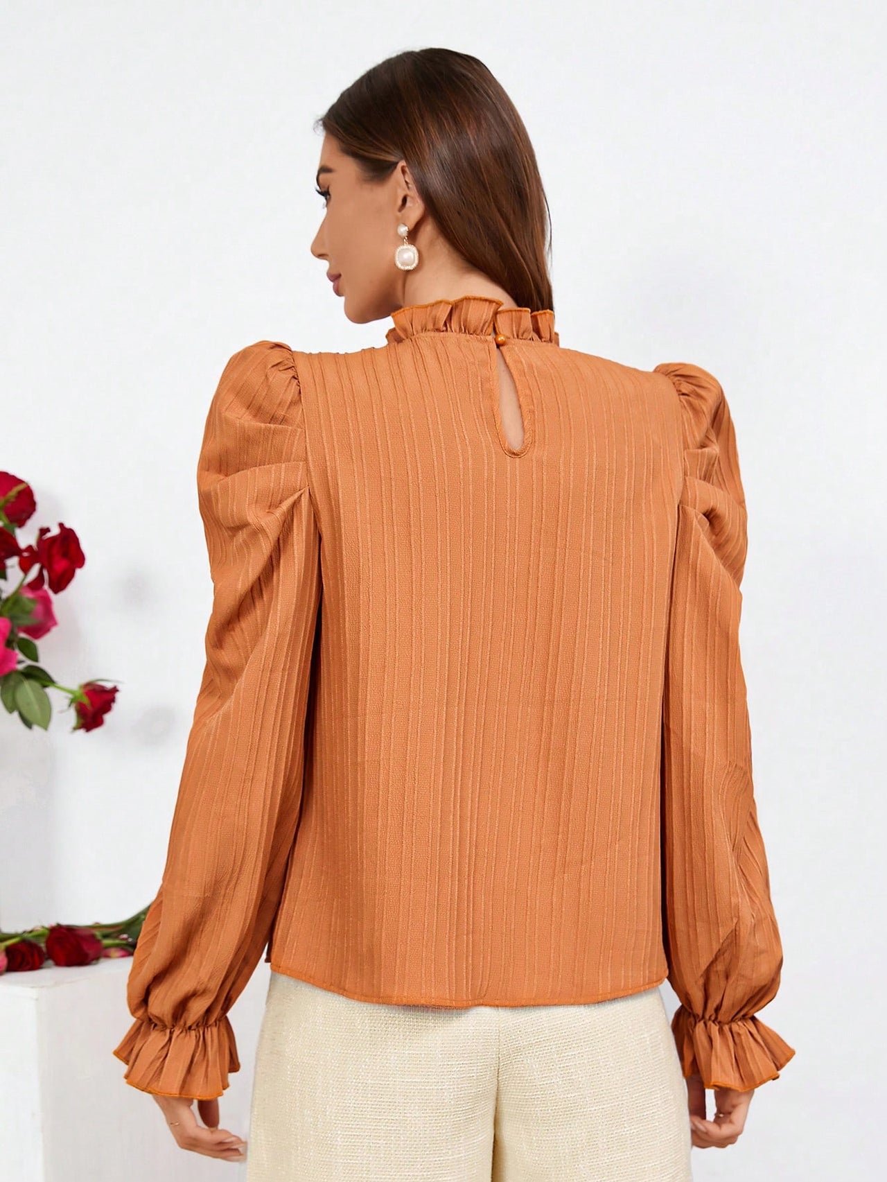 Blusa Elegante en Naranja Sofistication