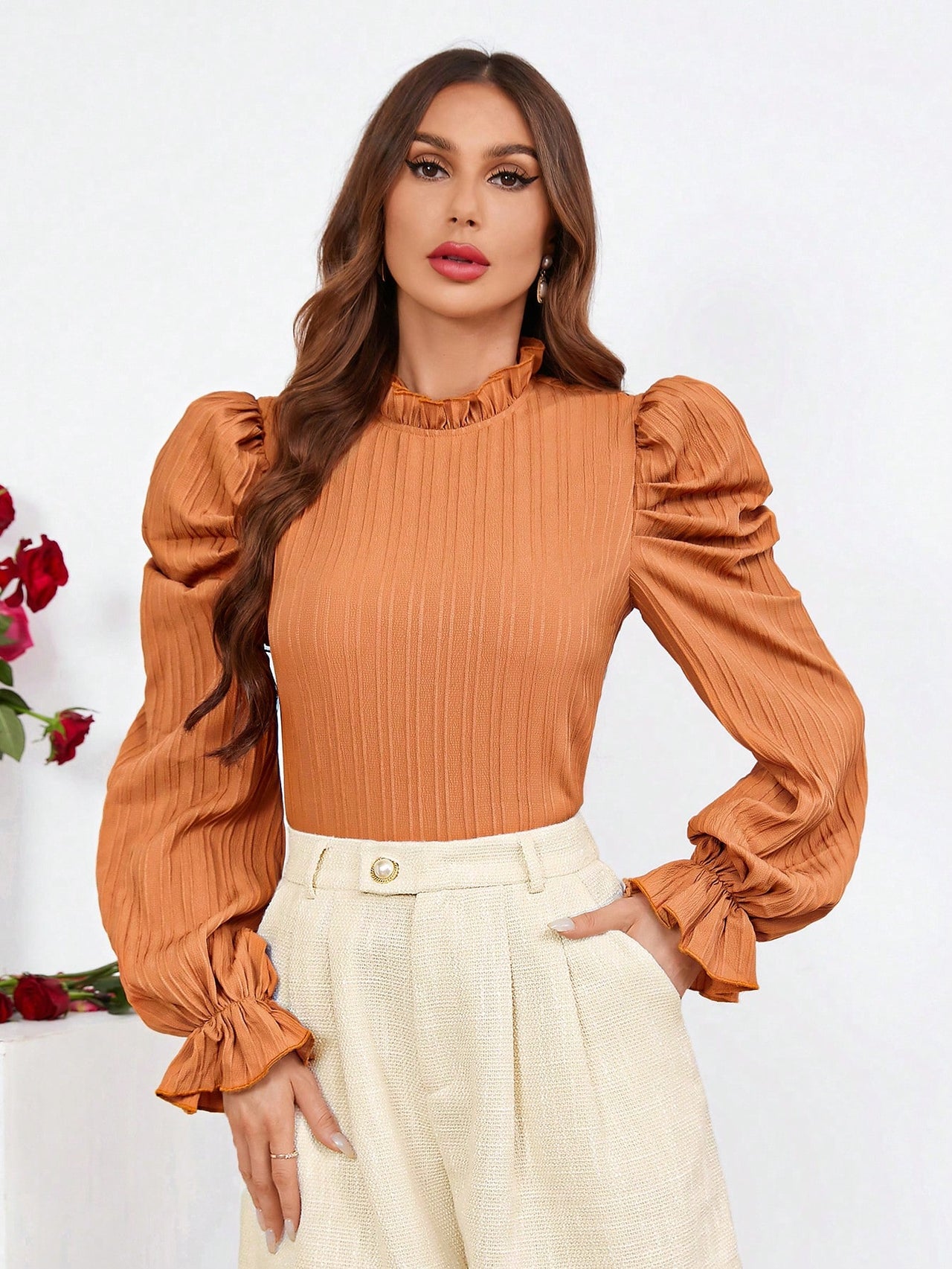 Blusa Elegante en Naranja Sofistication