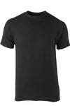 Playera cuello manga corta negra de algodón grueso para hombres