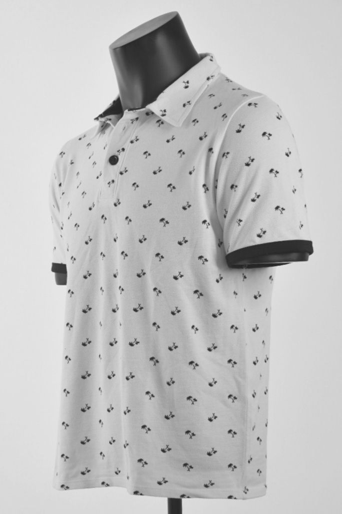 Camisa Polo White Palm Trees