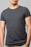 Playera Basic gris Oxford de algodón para hombres