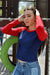 Beisbolera Cuerpo Rojo Mangas Azules