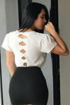 Blusa de Moñitos en la Espalda Blanca-Dresscode502