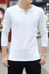 Camisa cerrada casual manga larga blanca con botones blancos