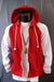 Sudadera Red Snow con cuerpo rojo y mangas y capucha blancas en estilo slim fit.
