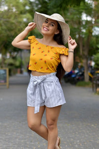 Thumbnail for Crop Top Amarillo de Piñas