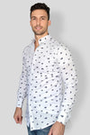 Camisa Cuello Chino Manga Larga Blanca Bring