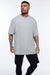 Playera oversized gris clara de algodón para hombres