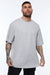 Playera oversized gris clara de algodón para hombres