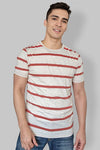 Playera Stripes Crema Terracota