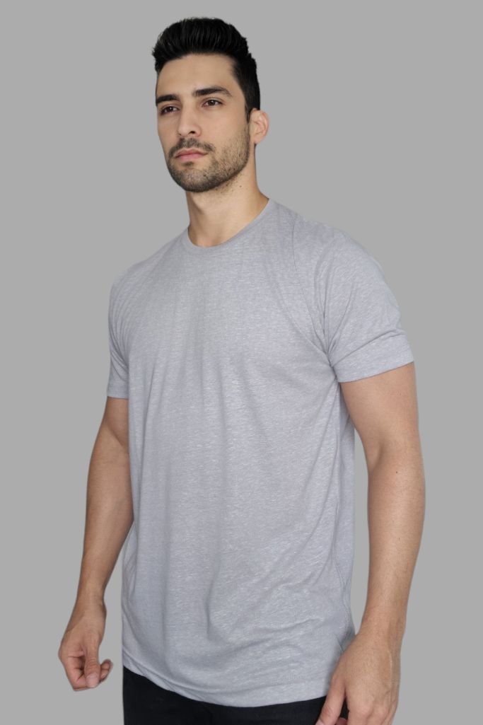 Playera Casual Gris Manga Corta Tinted