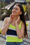 Blusa Casual Limon con Azul