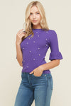 Sueter Super Violeta con Detalles de Perlitas