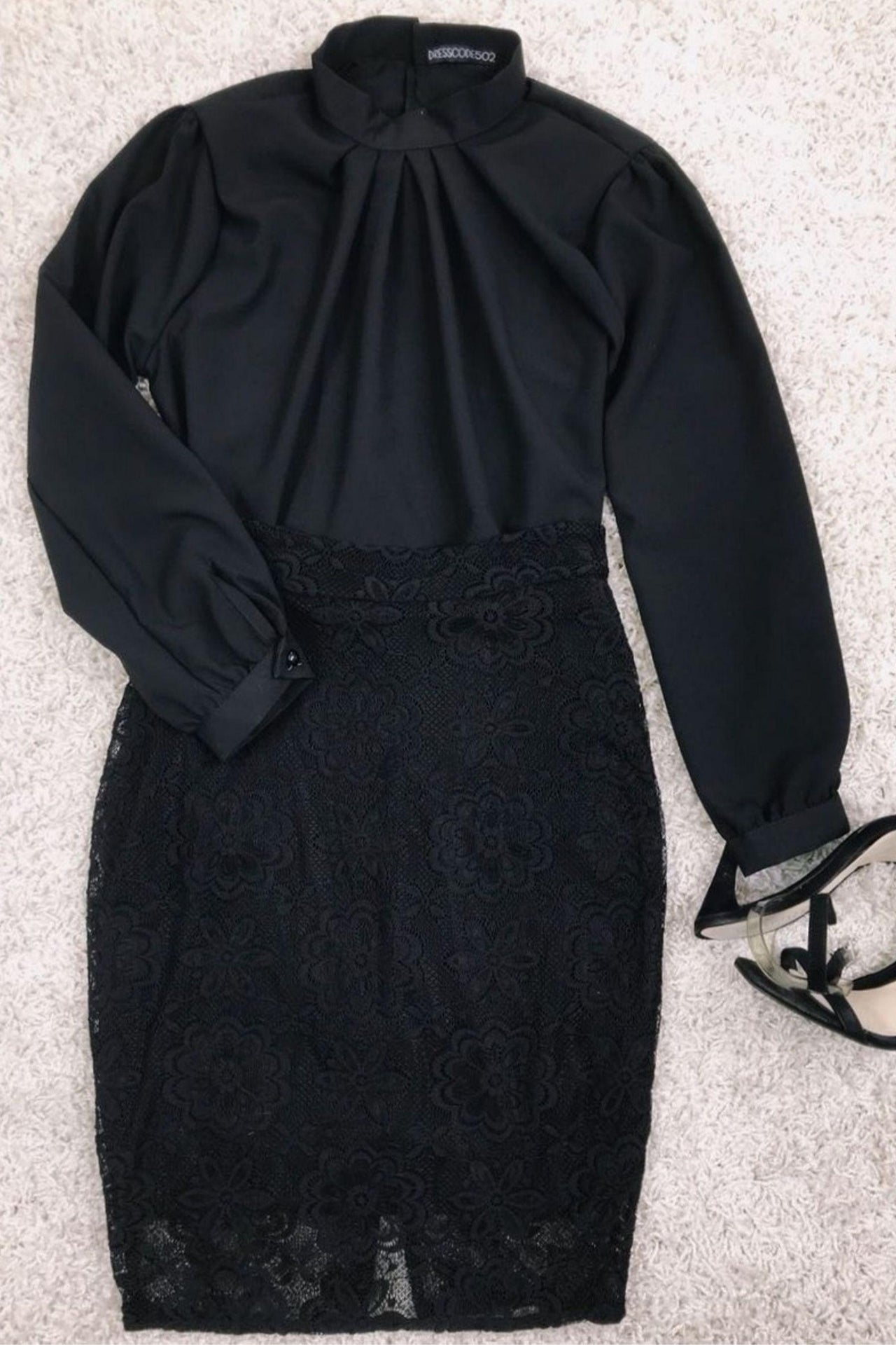 Blusa Negra Cuello Alto-Dresscode502