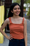 Blusa Terracota de Tirantes Ribbed