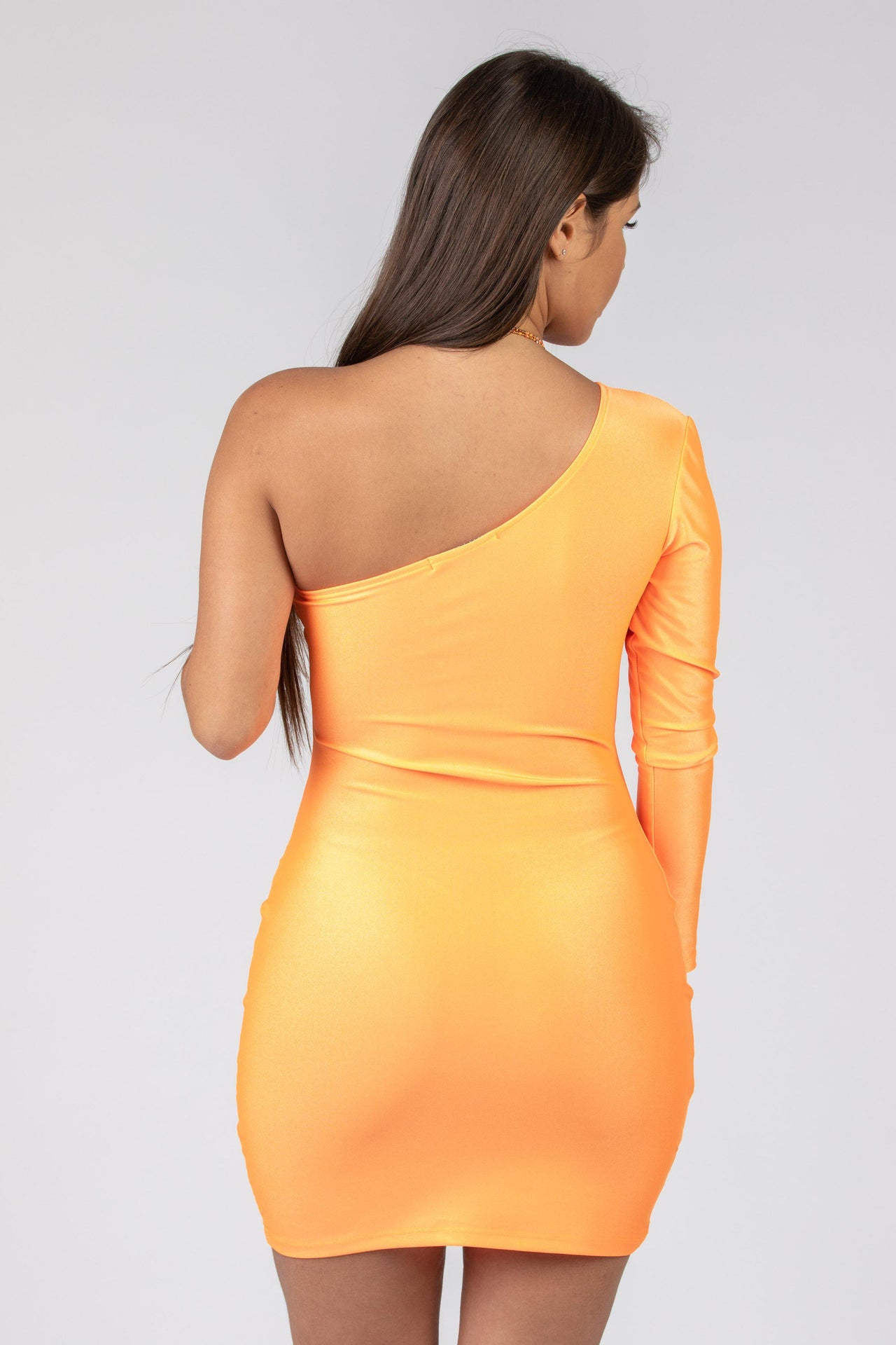 Vestido Baby Orange de Hombro Descubierto-Dresscode502