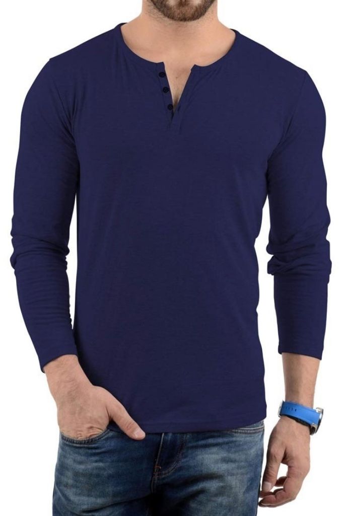 Camisa Casual Larga Azul Marino – Dresscode502