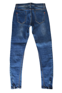 Thumbnail for Pantalon de Lona Azul con Zipper al Ruedo