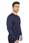 Playera Ultra Soft Manga Larga Azul Marino