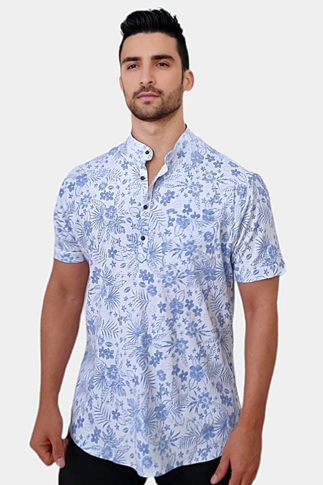 Camisa de cuello chino sale