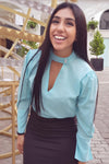 Blusa Choker Aqua-Dresscode502